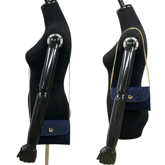 CHRISTIAN DIOR Blue Leather Trotter Shoulder Bag - Picture 2 of 9